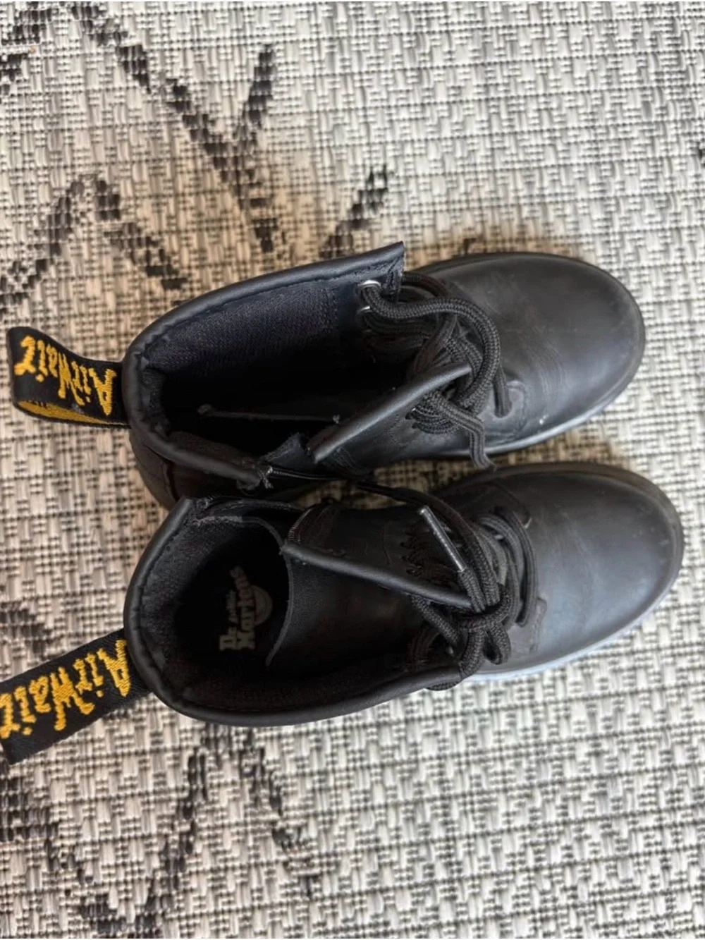 Kids Doc. Martens black Lace-Up Combat Boots with Side Zip